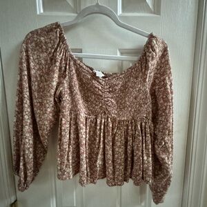 American Eagle Outfitters Pink Floral Blouse